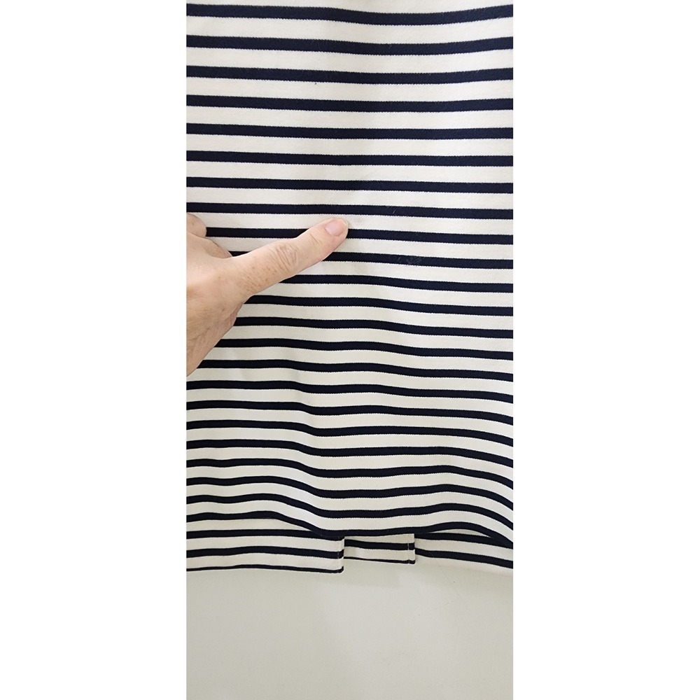 Kate Spade New York Striped Navy White Pink Trim Snap Front Jacket Womens Small - Picture 10 of 14